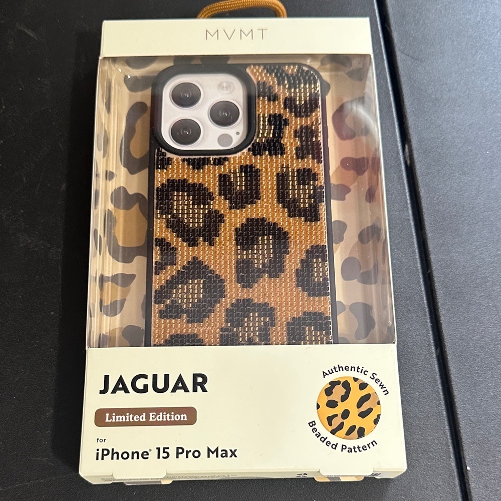MVMT limited edition jaguar beaded iPhone 15 pro max case